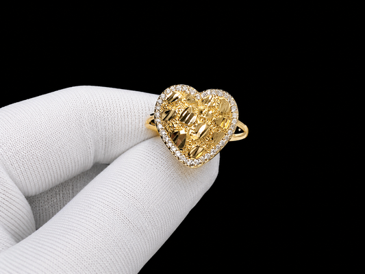 Stud heart ring