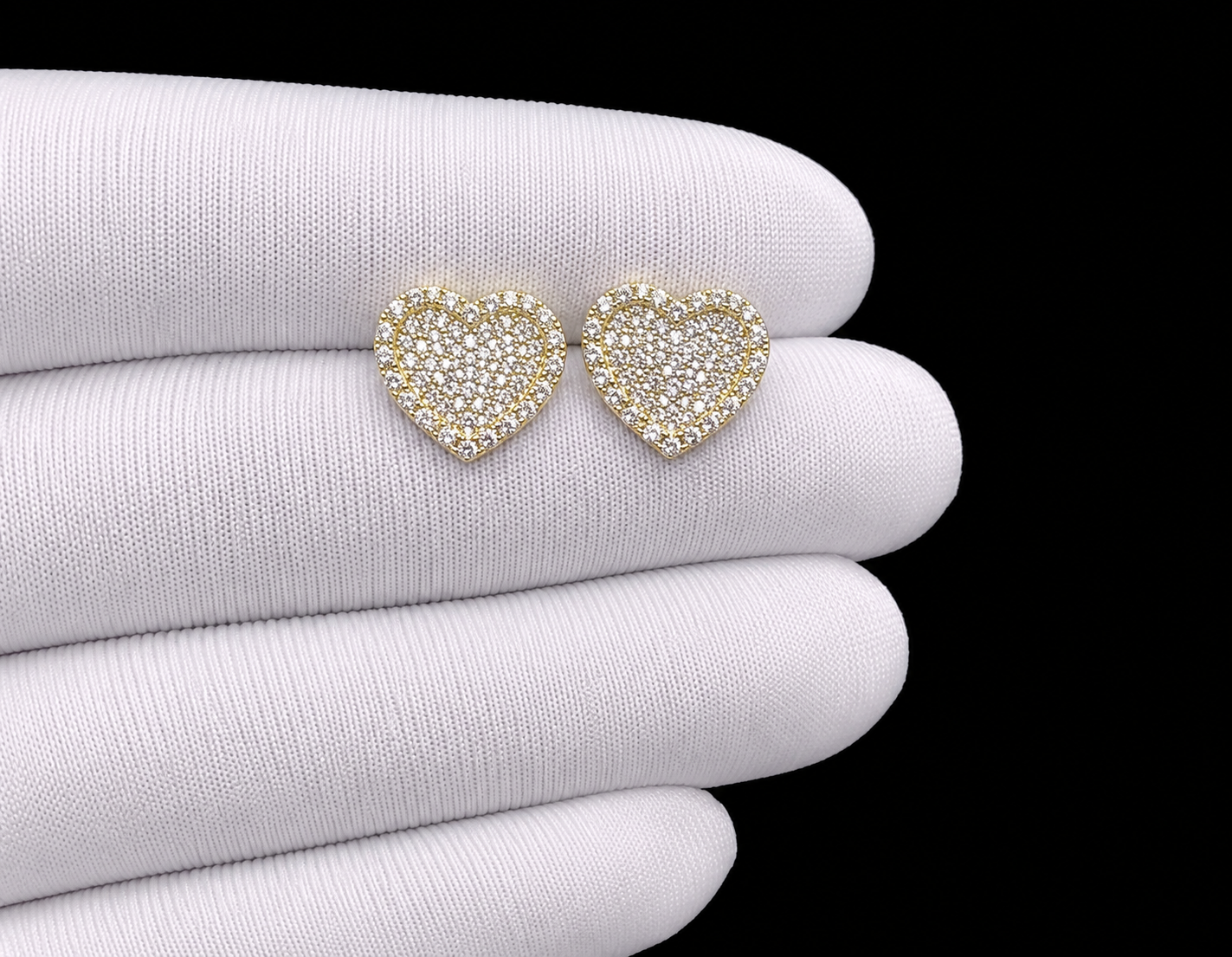 Heart diamond earrings