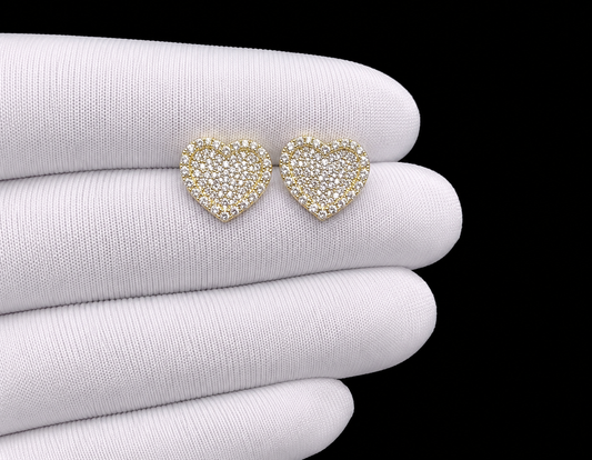 Heart diamond earrings